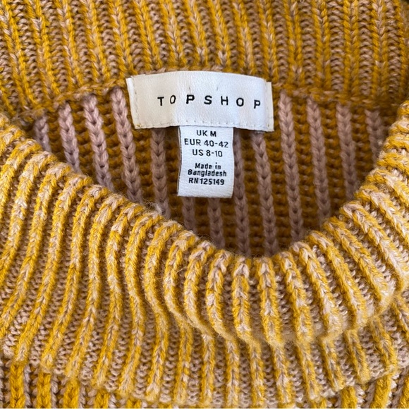 Topshop Ribbed Mock Neck Chunky Oversized Sweater - Picture 5 of 7